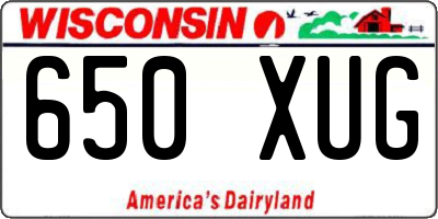 WI license plate 650XUG