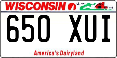 WI license plate 650XUI