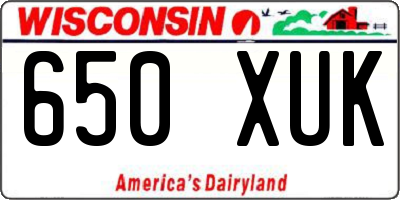 WI license plate 650XUK
