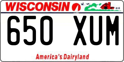 WI license plate 650XUM