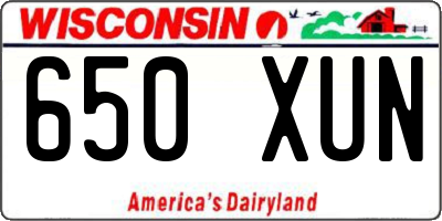 WI license plate 650XUN