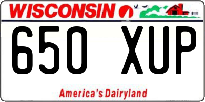 WI license plate 650XUP
