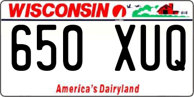 WI license plate 650XUQ