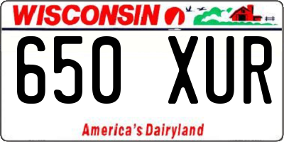 WI license plate 650XUR