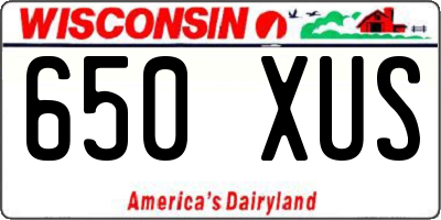 WI license plate 650XUS