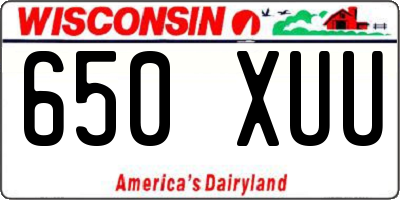 WI license plate 650XUU