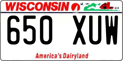 WI license plate 650XUW
