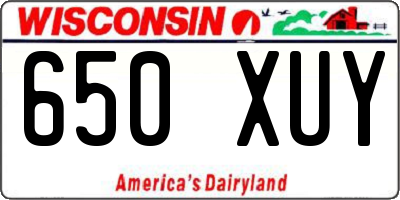 WI license plate 650XUY