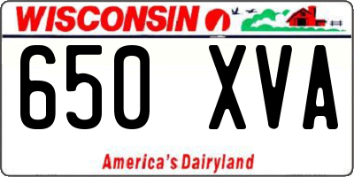 WI license plate 650XVA
