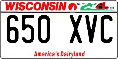 WI license plate 650XVC