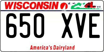 WI license plate 650XVE