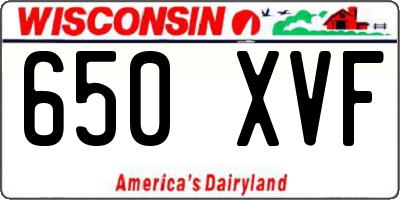 WI license plate 650XVF