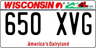 WI license plate 650XVG