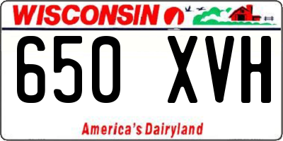 WI license plate 650XVH