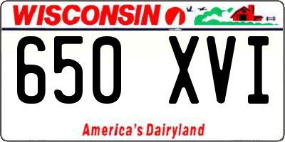 WI license plate 650XVI