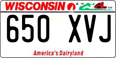 WI license plate 650XVJ