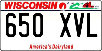 WI license plate 650XVL