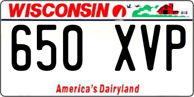 WI license plate 650XVP