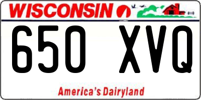 WI license plate 650XVQ