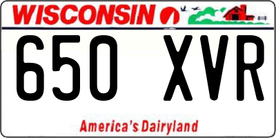WI license plate 650XVR