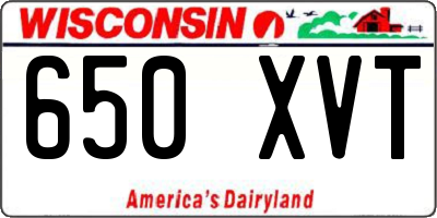 WI license plate 650XVT