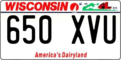 WI license plate 650XVU