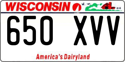 WI license plate 650XVV