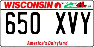 WI license plate 650XVY