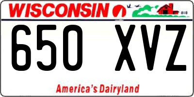 WI license plate 650XVZ