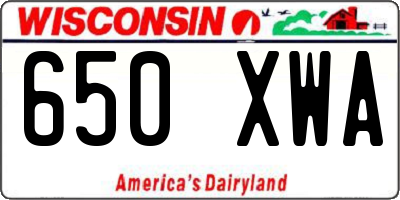 WI license plate 650XWA