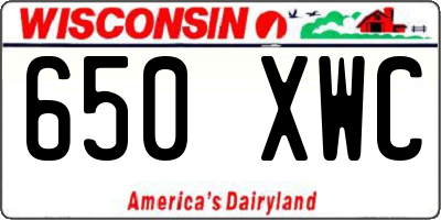 WI license plate 650XWC