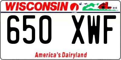 WI license plate 650XWF