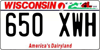 WI license plate 650XWH