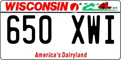 WI license plate 650XWI
