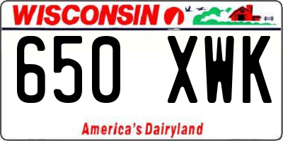 WI license plate 650XWK