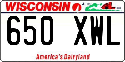 WI license plate 650XWL