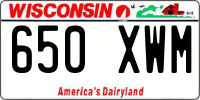 WI license plate 650XWM