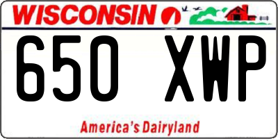 WI license plate 650XWP