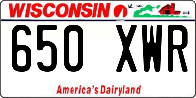 WI license plate 650XWR