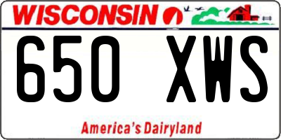 WI license plate 650XWS