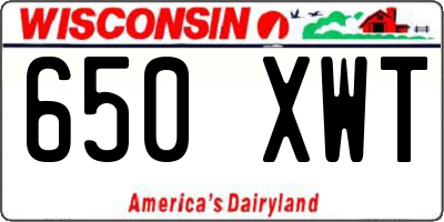 WI license plate 650XWT