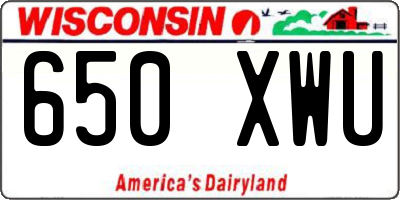 WI license plate 650XWU