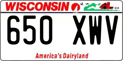 WI license plate 650XWV