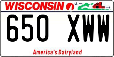 WI license plate 650XWW