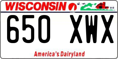 WI license plate 650XWX