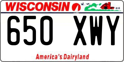 WI license plate 650XWY