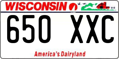 WI license plate 650XXC