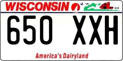 WI license plate 650XXH