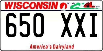 WI license plate 650XXI