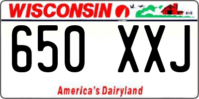 WI license plate 650XXJ